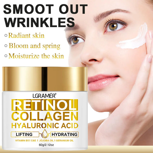 Retinol Face Cream – Moisturizing & Wrinkle-Reducing with Collagen & Hyaluronic Acid