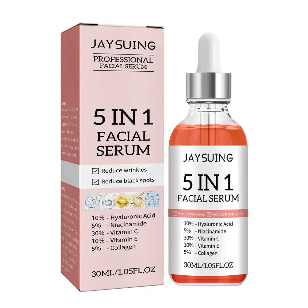 5-in-1 Face Serum – Vitamin C + Hyaluronic Acid for Firm, Bright & Smooth Skin