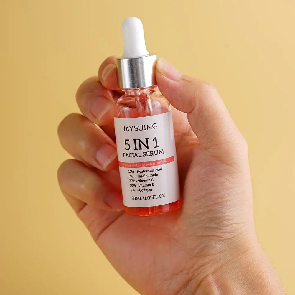 5-in-1 Face Serum – Vitamin C + Hyaluronic Acid for Firm, Bright & Smooth Skin
