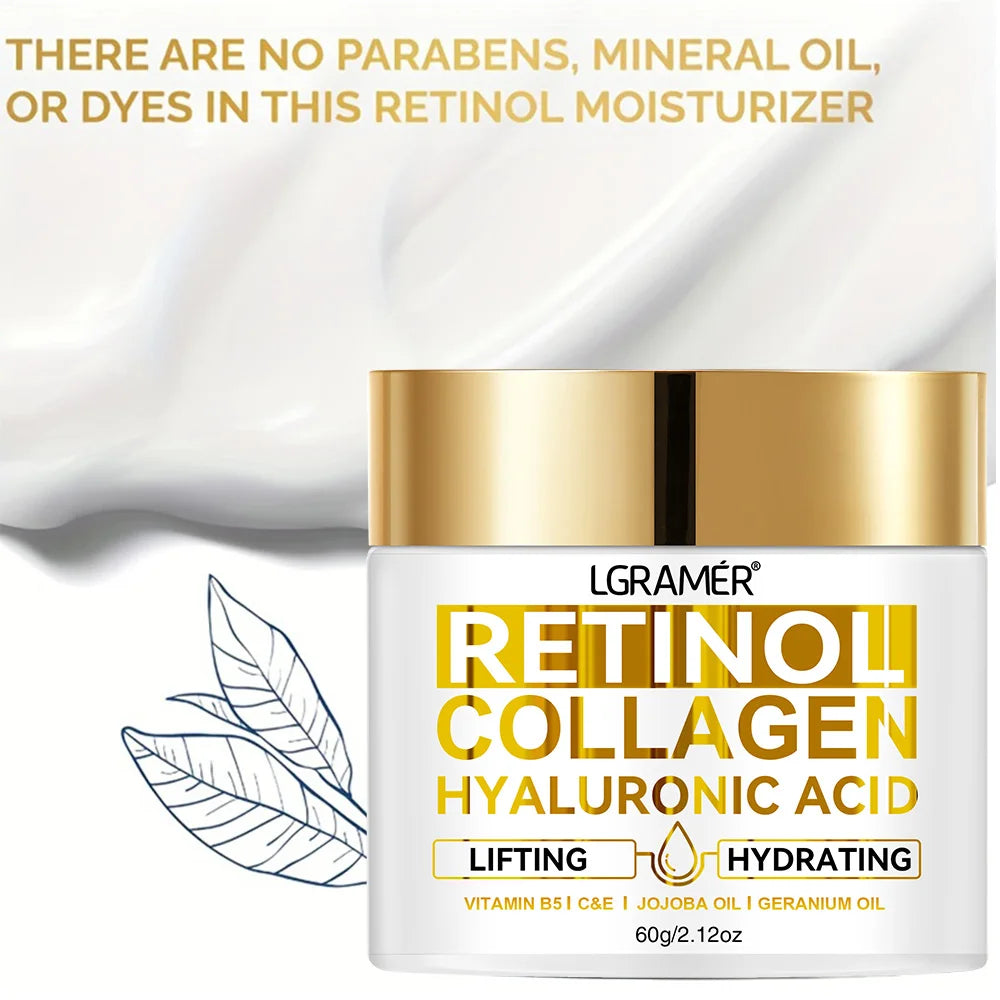 Retinol Face Cream – Moisturizing & Wrinkle-Reducing with Collagen & Hyaluronic Acid