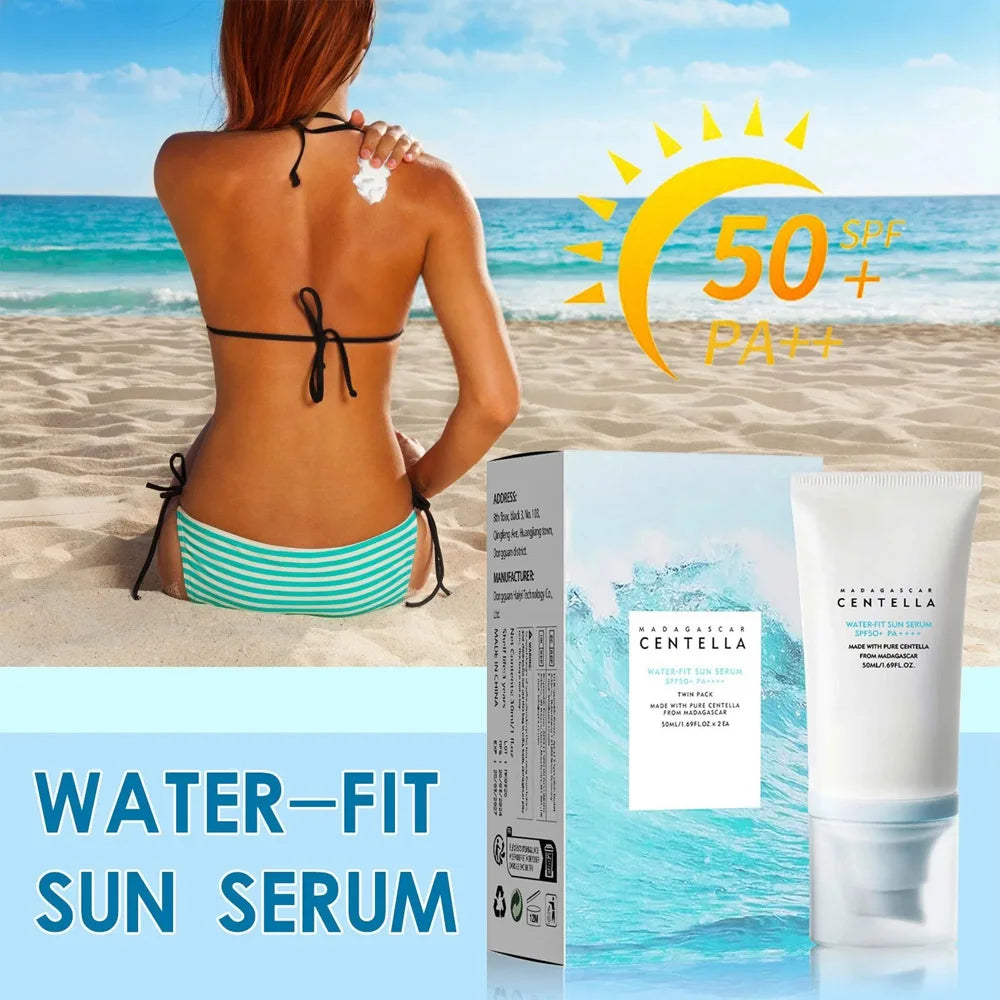 50+ Korean Centella Sunscreen – Whitening & Moisturizing Sunblock for Face & Body