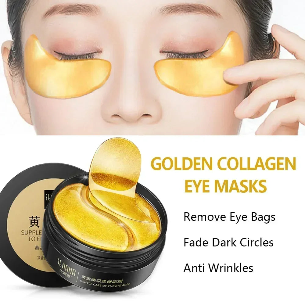 24K Gold Hyaluronic Acid Eye Mask – Dark Circle Remover & Collagen Eye Patches