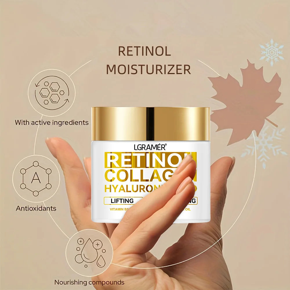 Retinol Face Cream – Moisturizing & Wrinkle-Reducing with Collagen & Hyaluronic Acid
