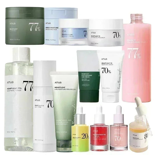 Korean Heartleaf Anua Skincare Set – Anti-Aging Toner, Emulsion & Cleanser for Hydration & Fine Line Care