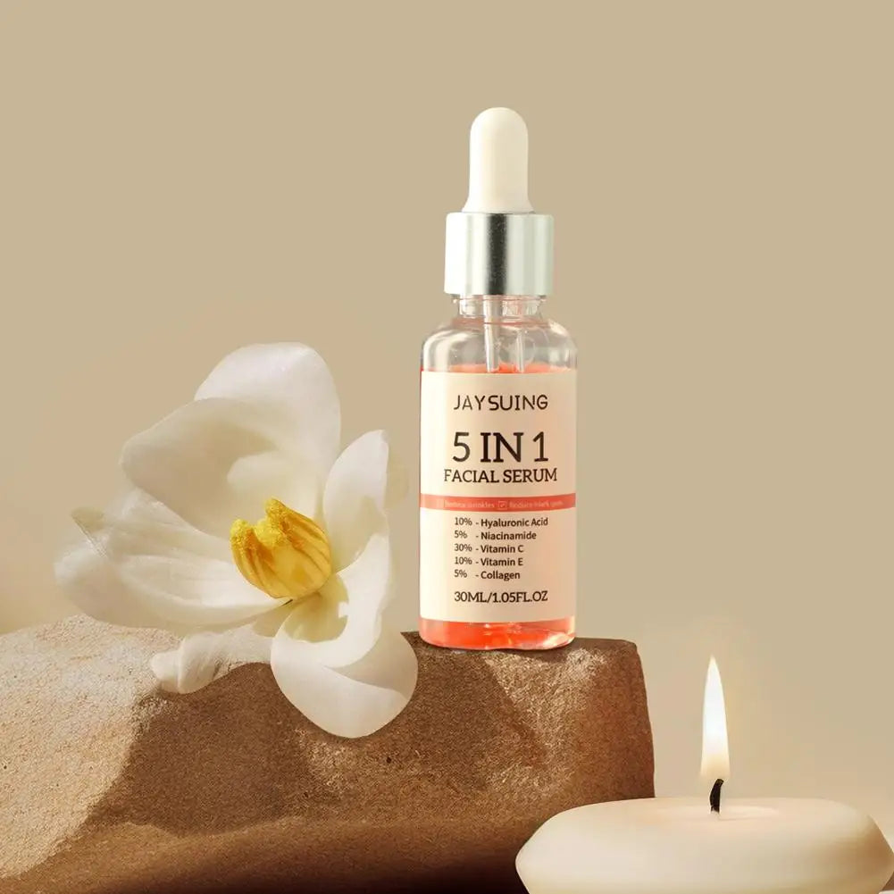 5-in-1 Face Serum – Vitamin C + Hyaluronic Acid for Firm, Bright & Smooth Skin