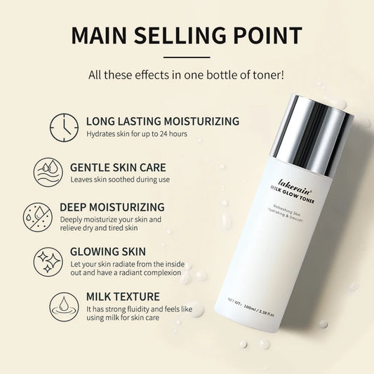 Milk Glow Toner 100ML – Brightening & Deep Moisturizing | Revives Dry, Tired Skin & Locks in Hydration